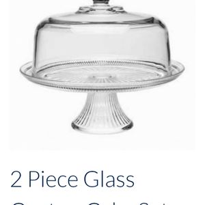 Anchor Hocking Canton Dome Covered Cake Stand and Punch Bowl Combo
